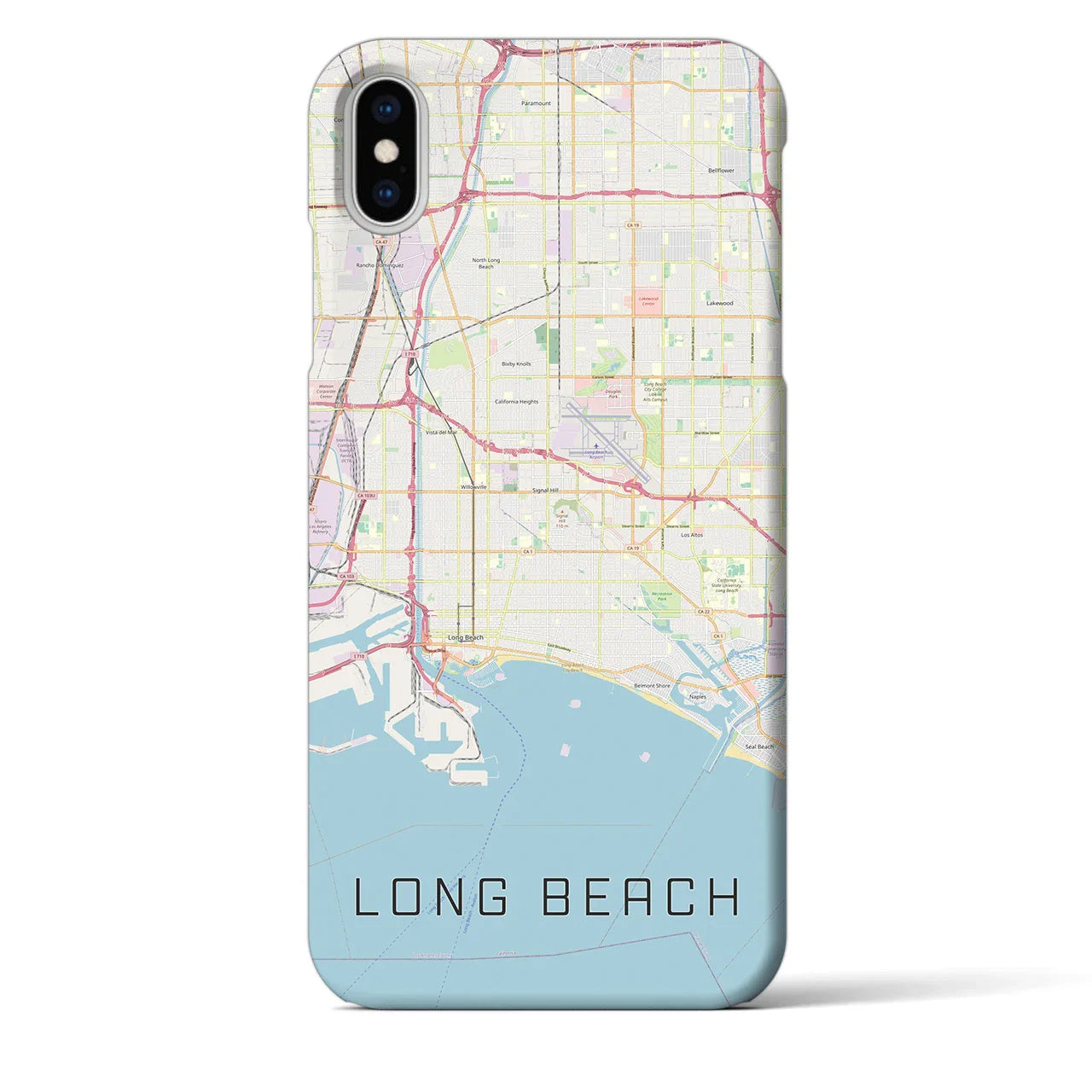 【ロングビーチ(アメリカ)】地図柄iPhoneケース(バックカバータイプ)