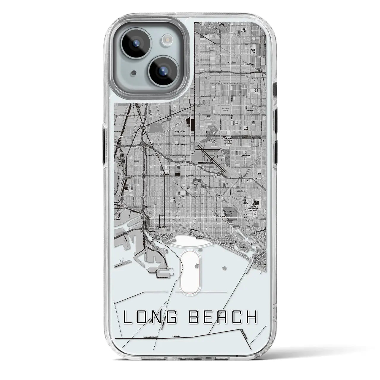 【ロングビーチ(アメリカ)】地図柄iPhoneケース(MagSafeタイプ)