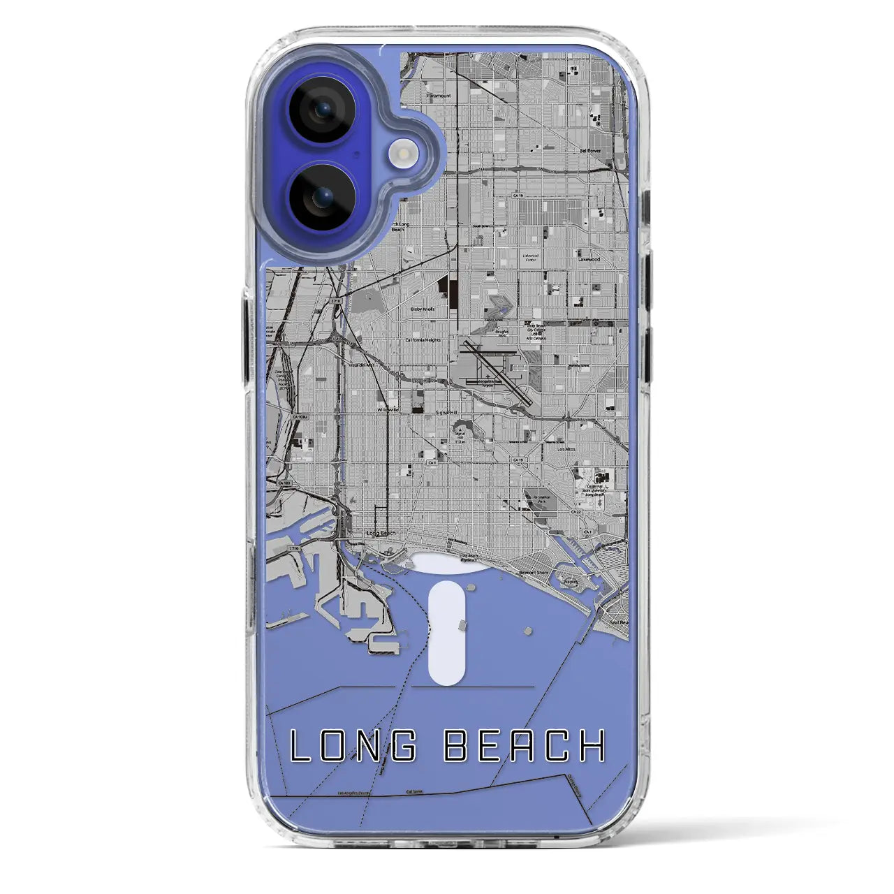 【ロングビーチ(アメリカ)】地図柄iPhoneケース(MagSafeタイプ)
