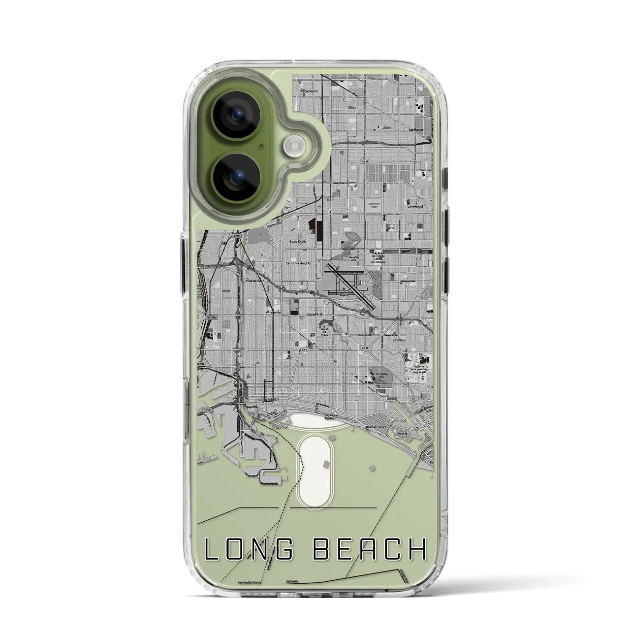 【ロングビーチ(アメリカ)】地図柄iPhoneケース(MagSafeタイプ)
