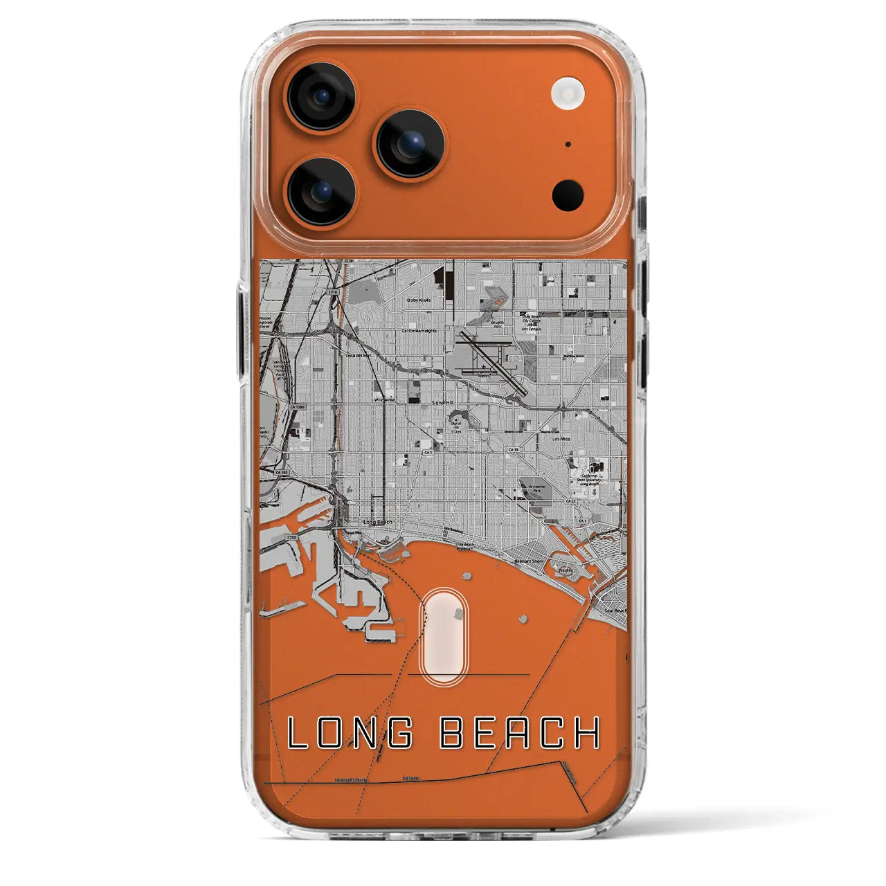 【ロングビーチ(アメリカ)】地図柄iPhoneケース(MagSafeタイプ)