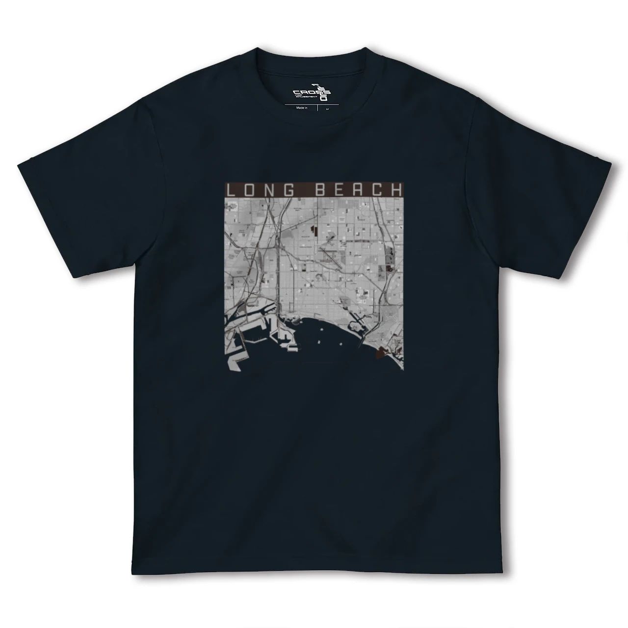【ロングビーチ(アメリカ)】地図柄ヘビーウェイトTシャツ