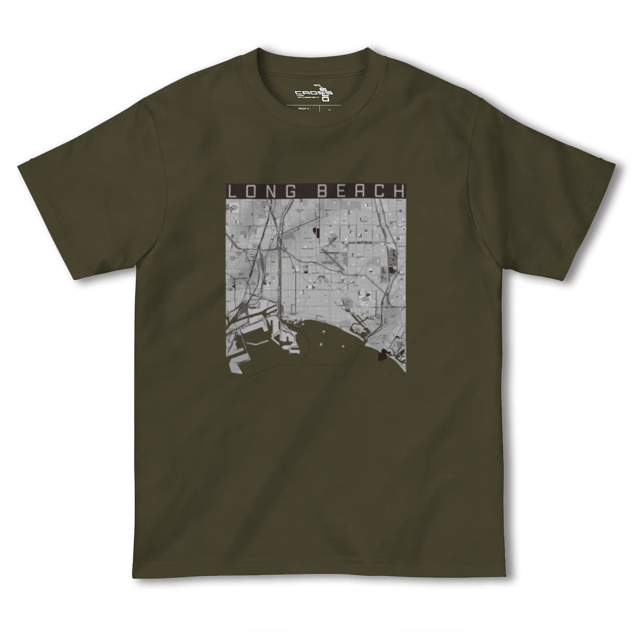 【ロングビーチ(アメリカ)】地図柄ヘビーウェイトTシャツ