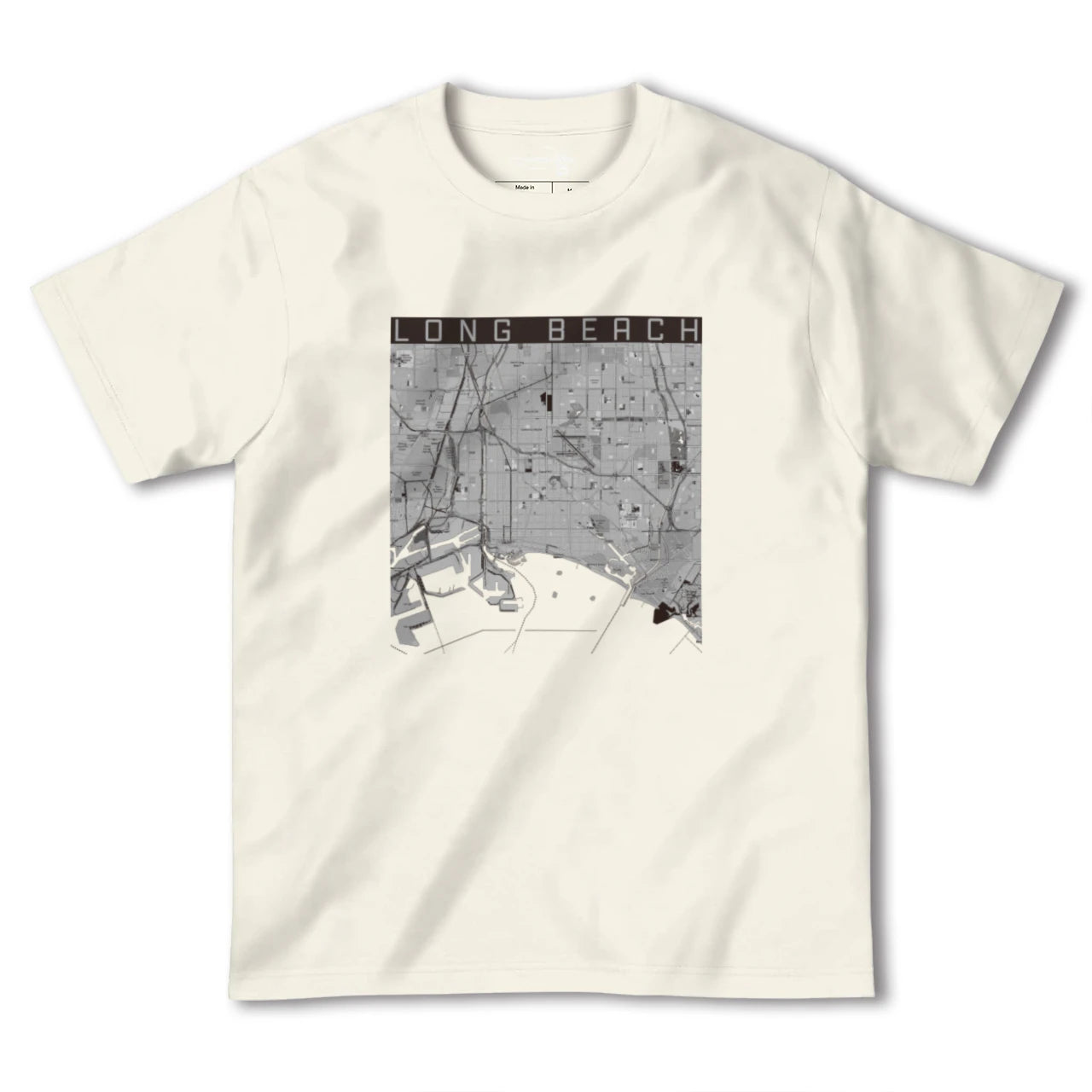 【ロングビーチ(アメリカ)】地図柄ヘビーウェイトTシャツ