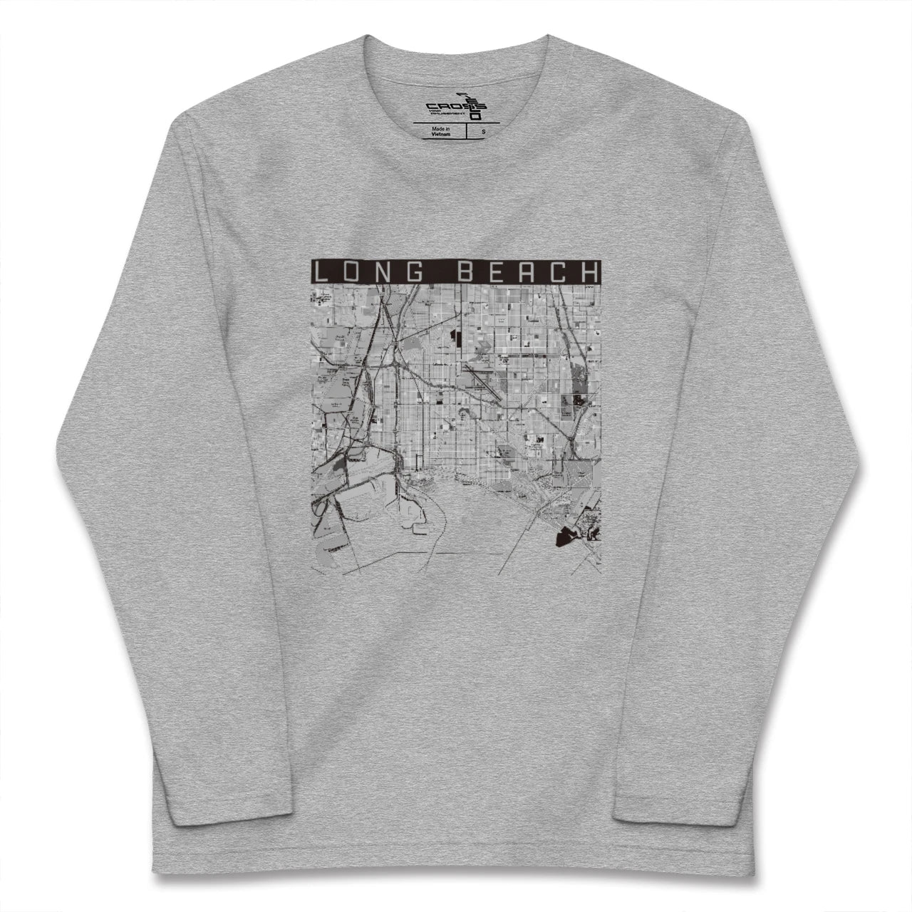 【ロングビーチ(アメリカ)】地図柄ロングスリーブTシャツ
