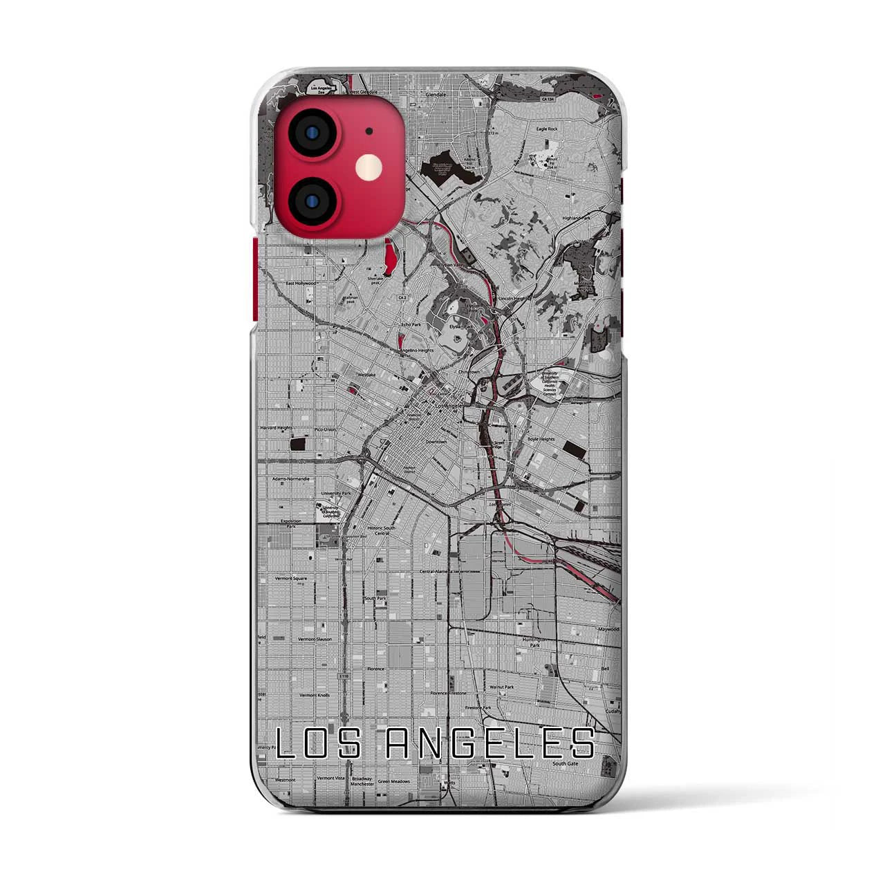 【ロサンゼルス(アメリカ)】地図柄iPhoneケース(クリアタイプ)