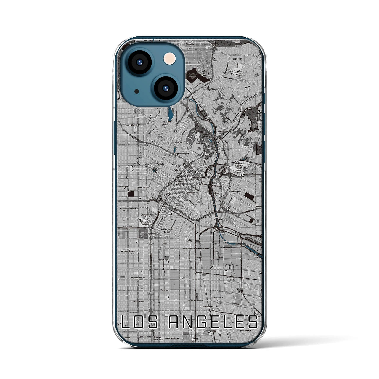 【ロサンゼルス(アメリカ)】地図柄iPhoneケース(クリアタイプ)