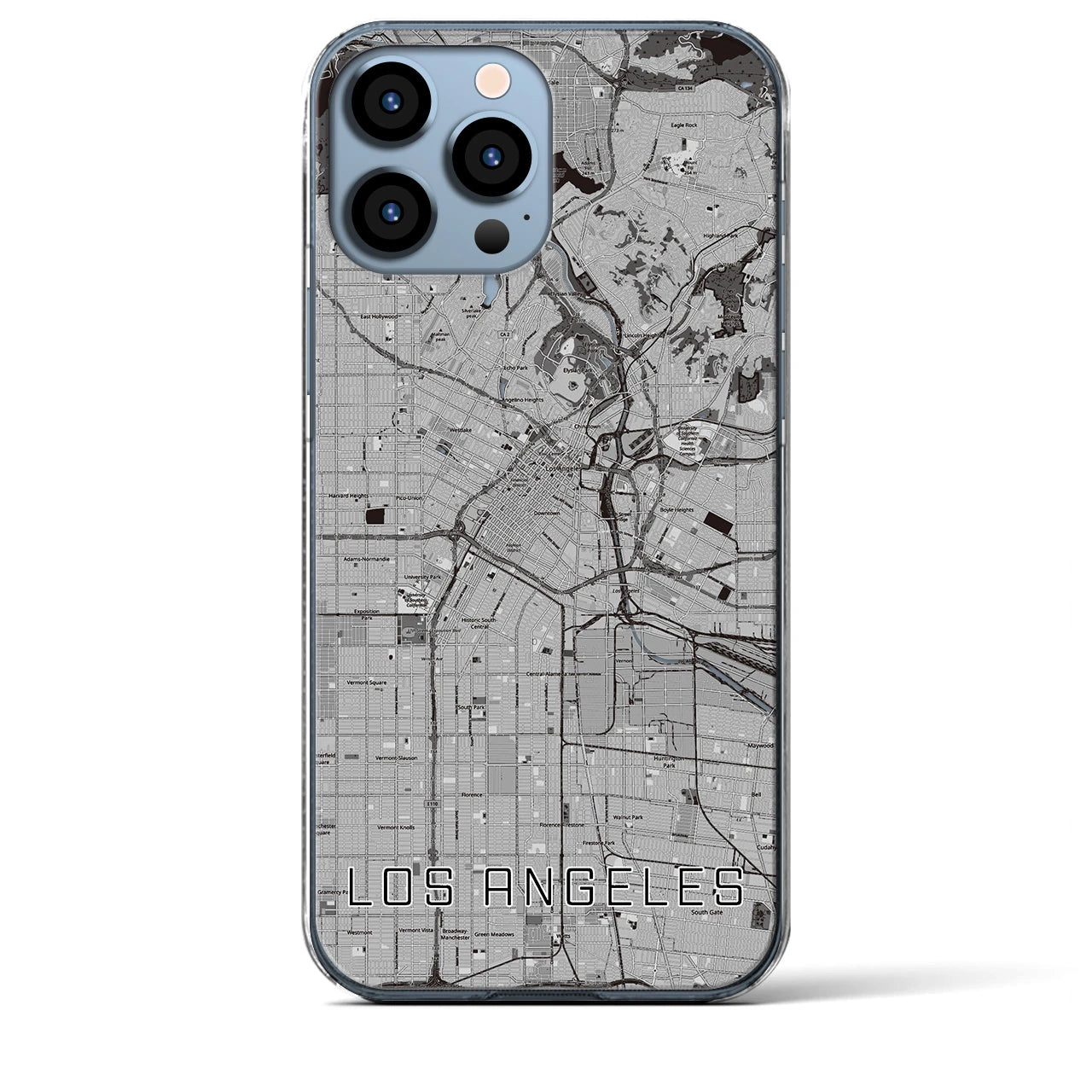 【ロサンゼルス(アメリカ)】地図柄iPhoneケース(クリアタイプ)
