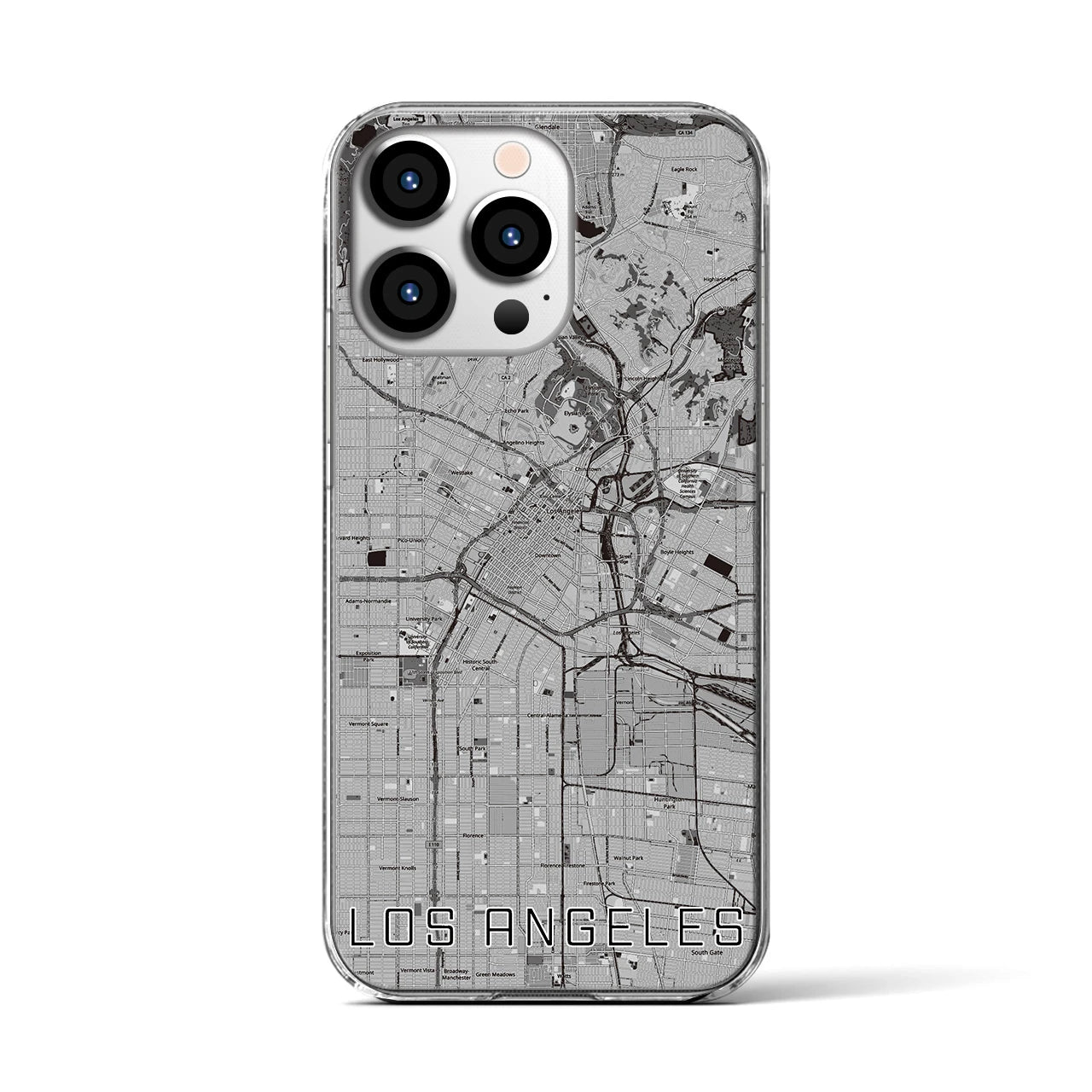 【ロサンゼルス(アメリカ)】地図柄iPhoneケース(クリアタイプ)