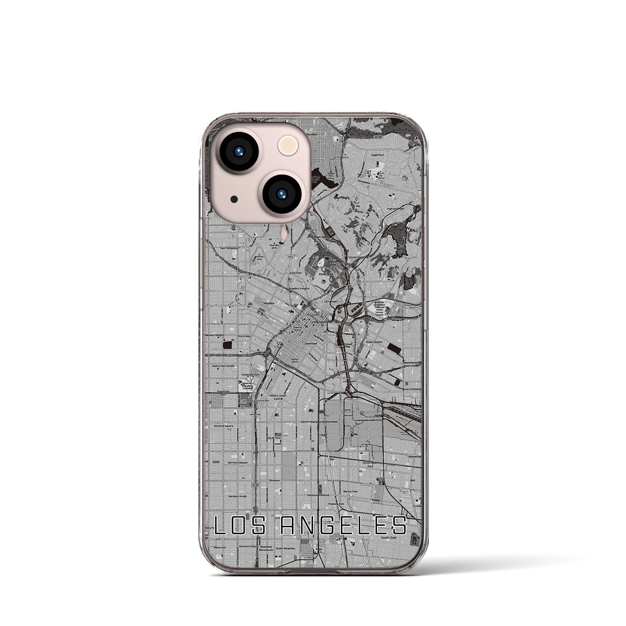 【ロサンゼルス(アメリカ)】地図柄iPhoneケース(クリアタイプ)