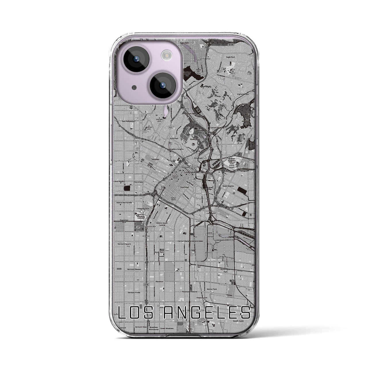 【ロサンゼルス(アメリカ)】地図柄iPhoneケース(クリアタイプ)