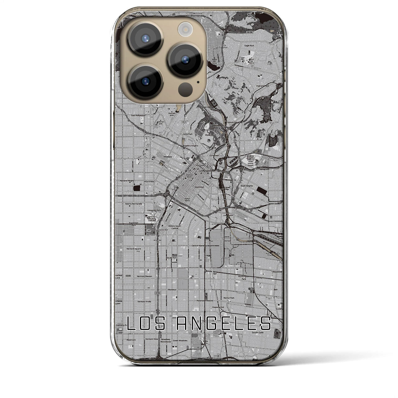 【ロサンゼルス(アメリカ)】地図柄iPhoneケース(クリアタイプ)