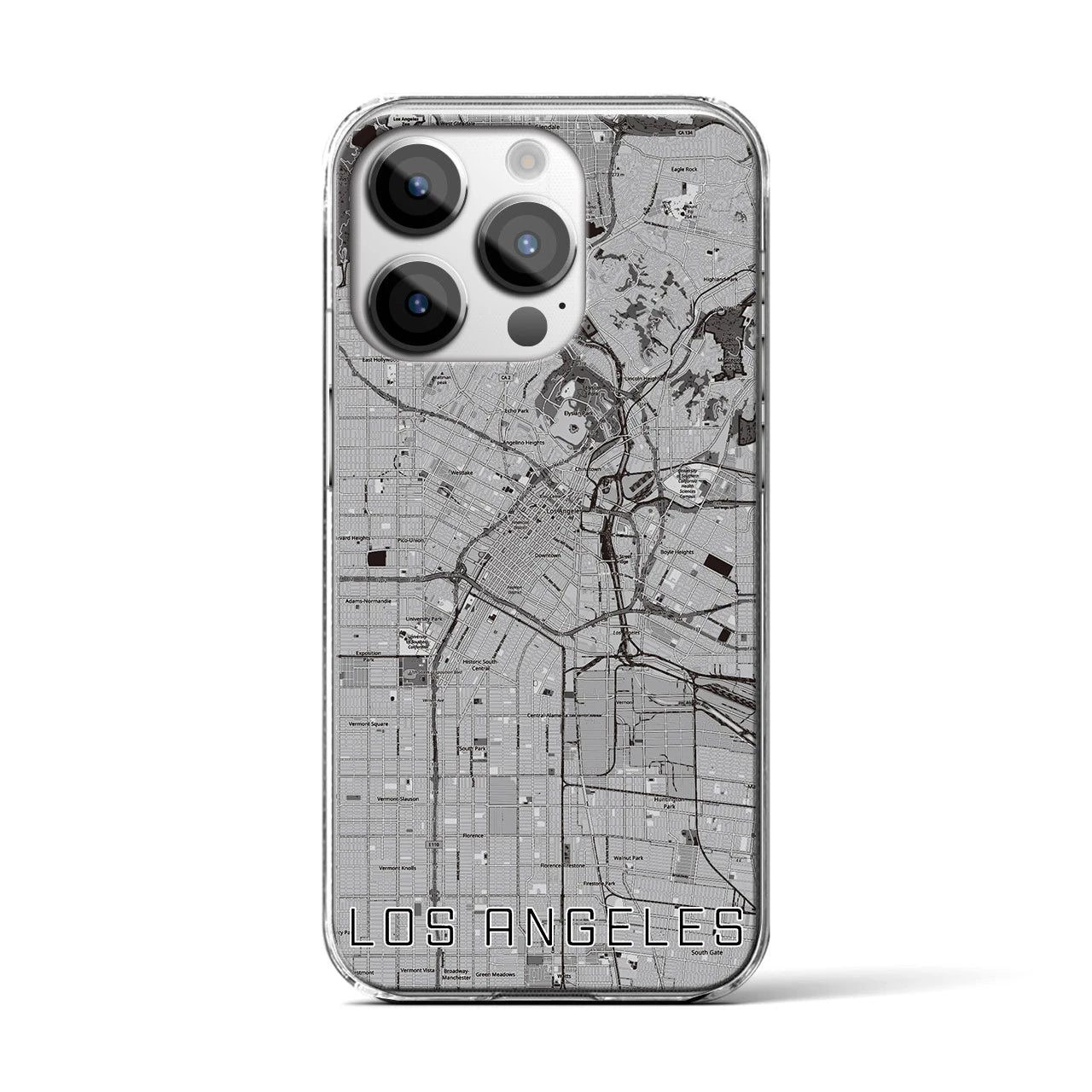 【ロサンゼルス(アメリカ)】地図柄iPhoneケース(クリアタイプ)