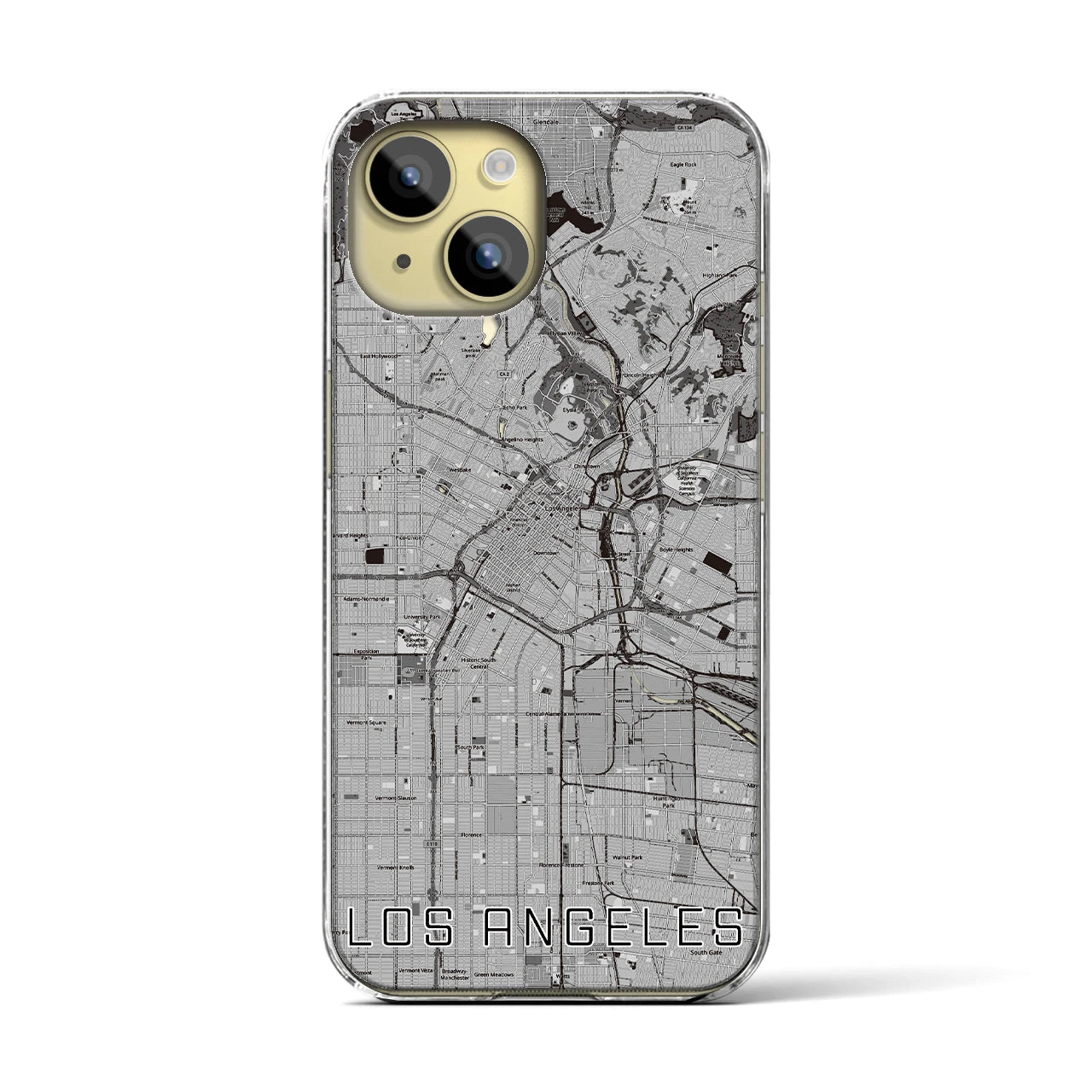 【ロサンゼルス(アメリカ)】地図柄iPhoneケース(クリアタイプ)