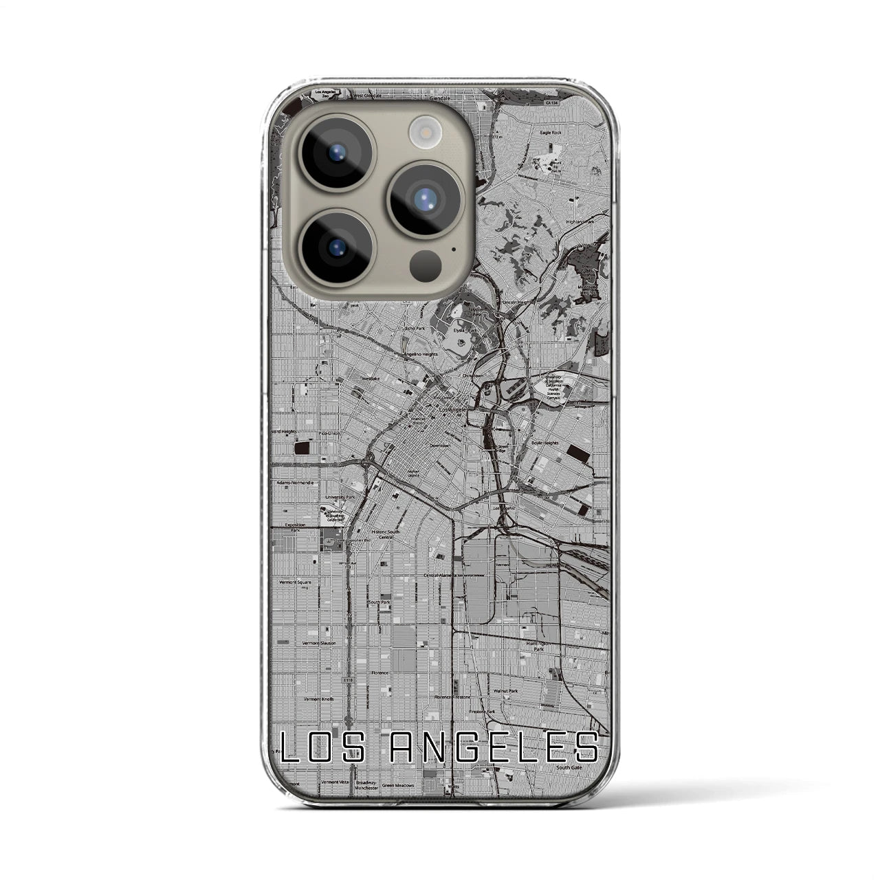 【ロサンゼルス(アメリカ)】地図柄iPhoneケース(クリアタイプ)