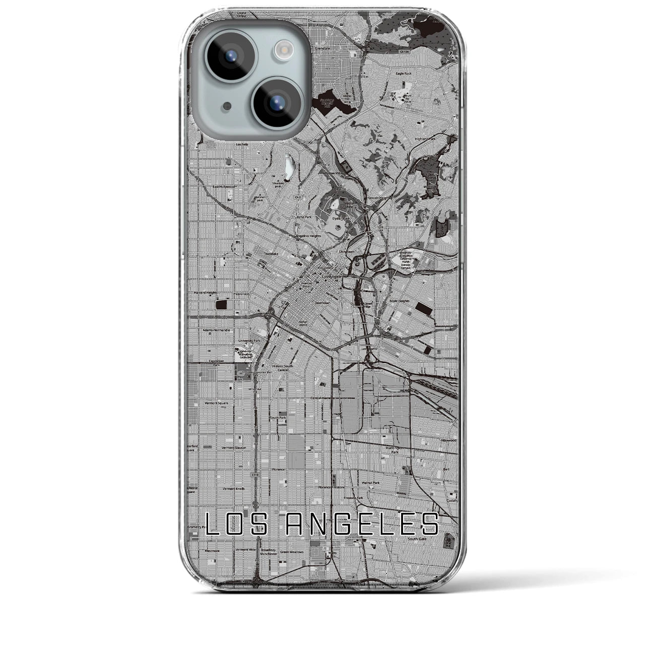 【ロサンゼルス(アメリカ)】地図柄iPhoneケース(クリアタイプ)