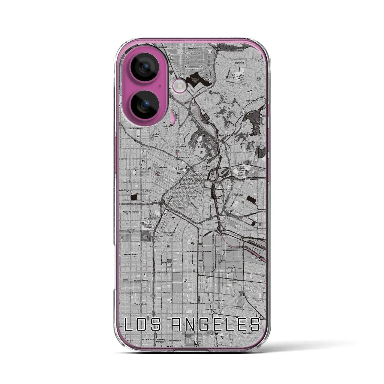 【ロサンゼルス(アメリカ)】地図柄iPhoneケース(クリアタイプ)