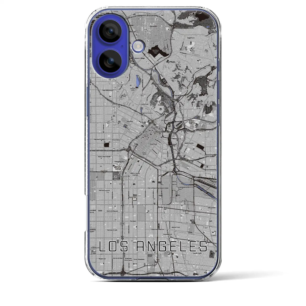 【ロサンゼルス(アメリカ)】地図柄iPhoneケース(クリアタイプ)