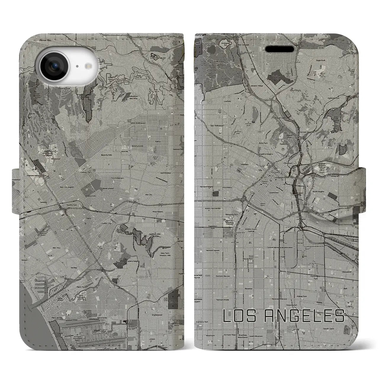 【ロサンゼルス(アメリカ)】地図柄iPhoneケース(手帳タイプ)