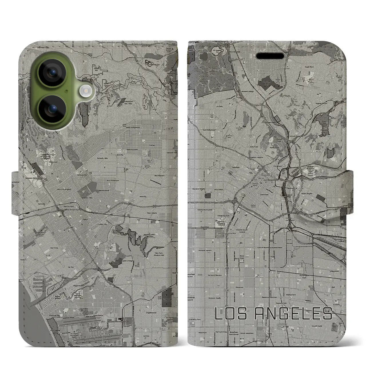 【ロサンゼルス(アメリカ)】地図柄iPhoneケース(手帳タイプ)