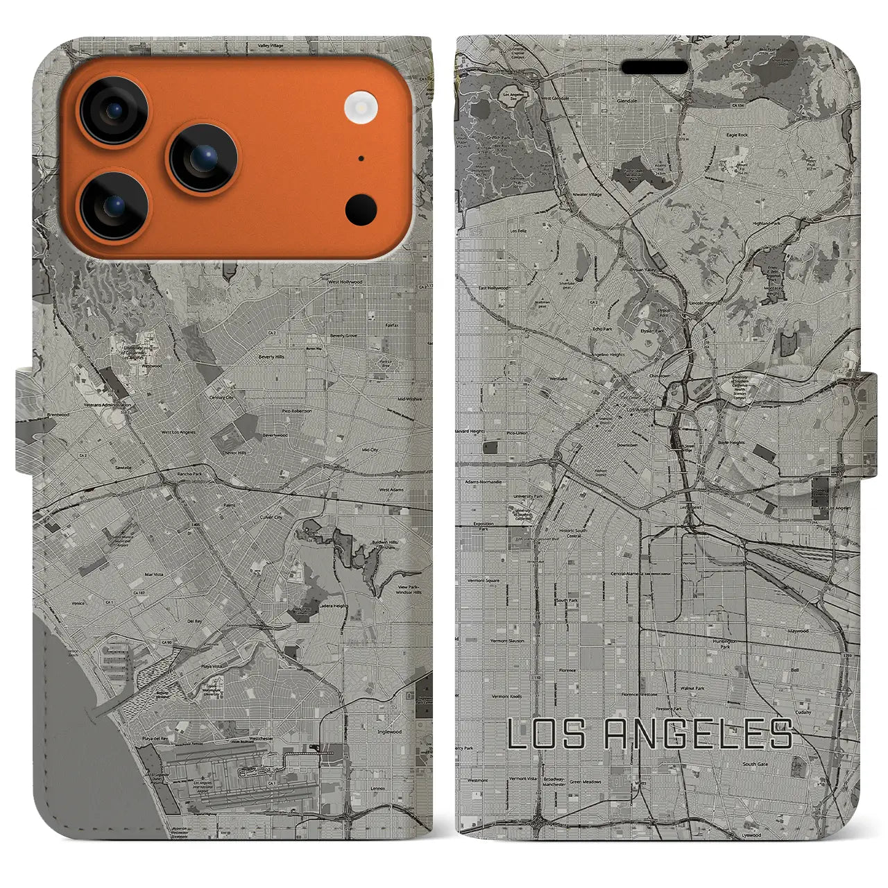 【ロサンゼルス(アメリカ)】地図柄iPhoneケース(手帳タイプ)