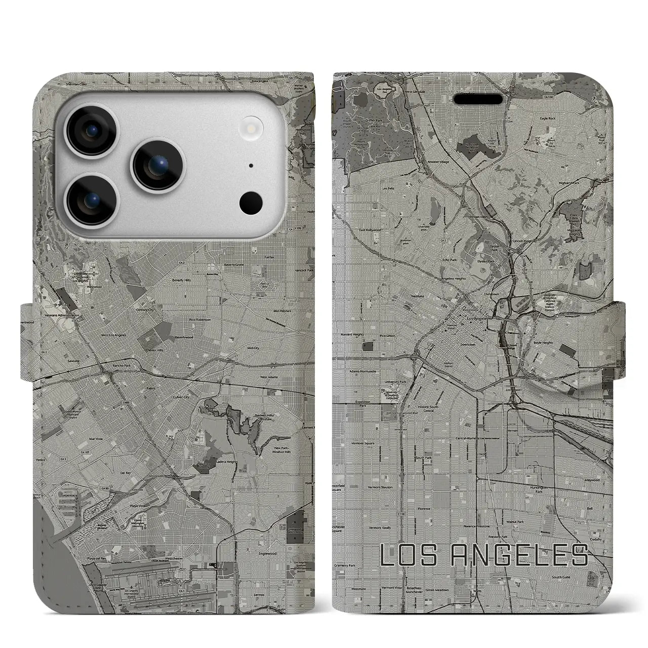 【ロサンゼルス(アメリカ)】地図柄iPhoneケース(手帳タイプ)