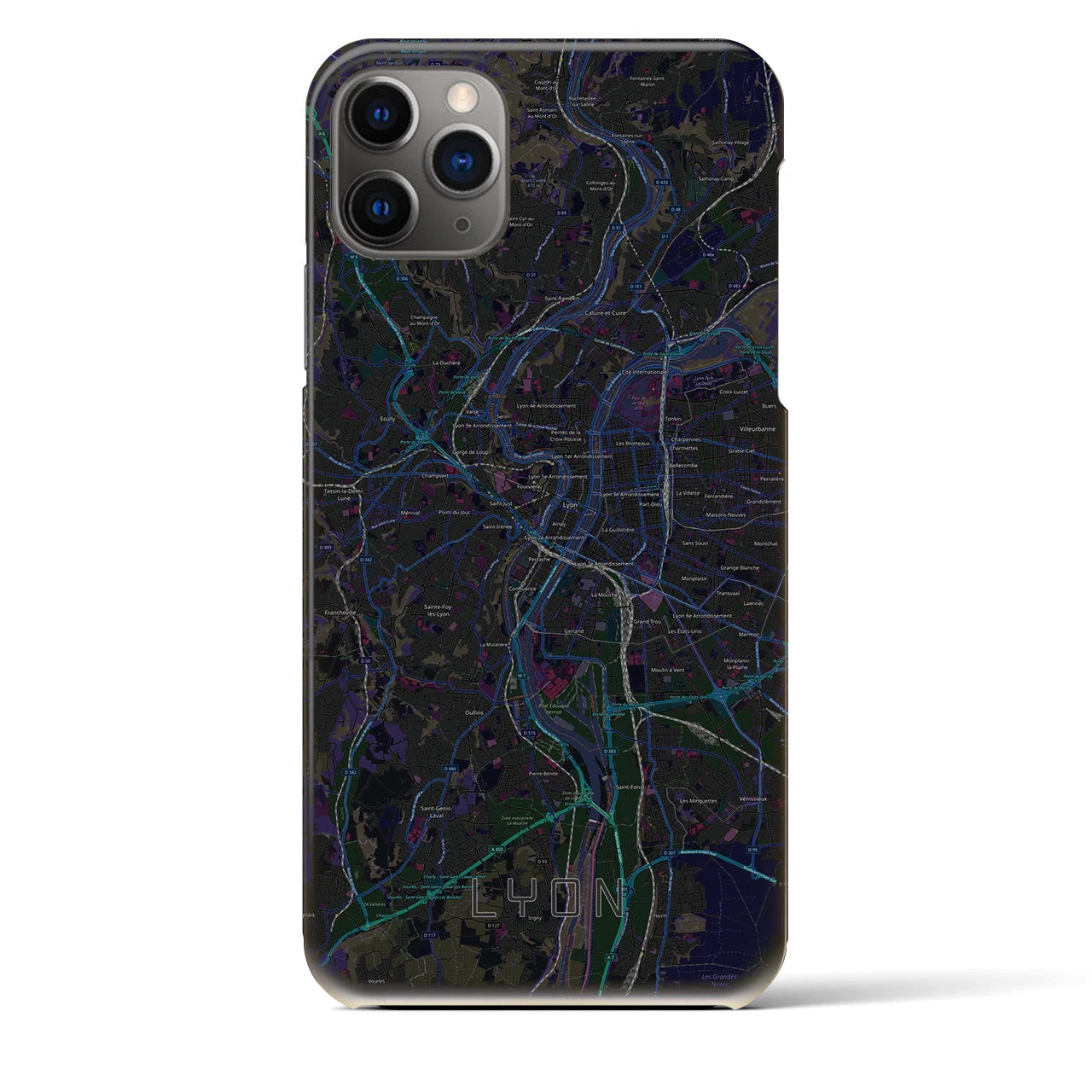 【リヨン(フランス)】地図柄iPhoneケース(バックカバータイプ)
