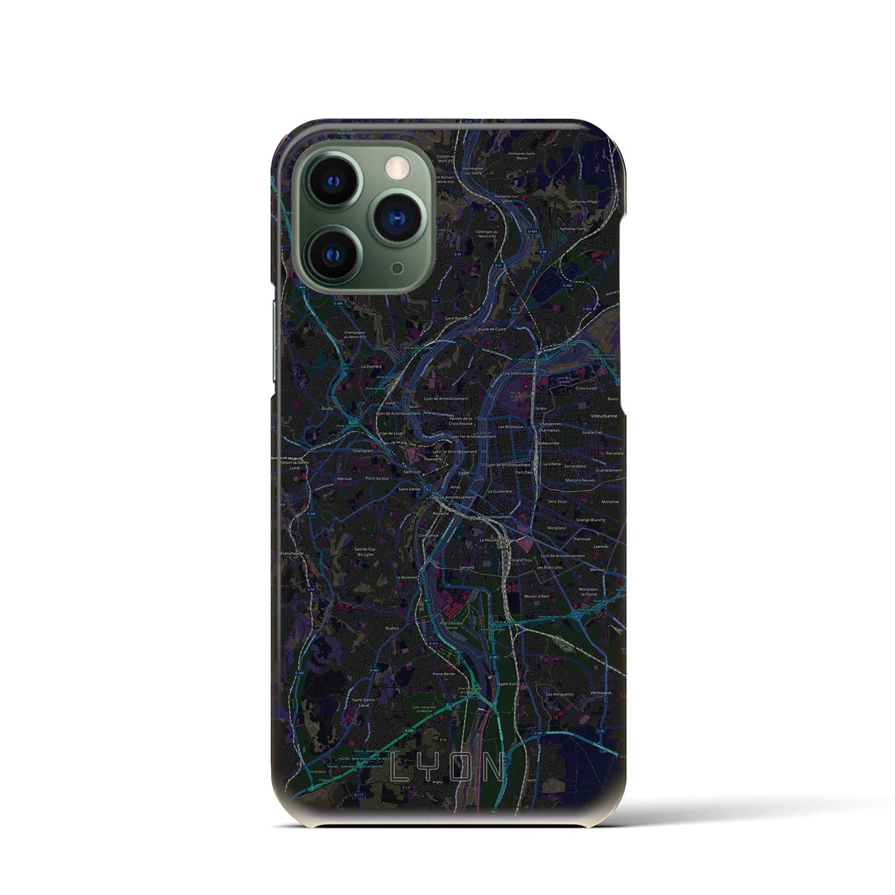 【リヨン(フランス)】地図柄iPhoneケース(バックカバータイプ)