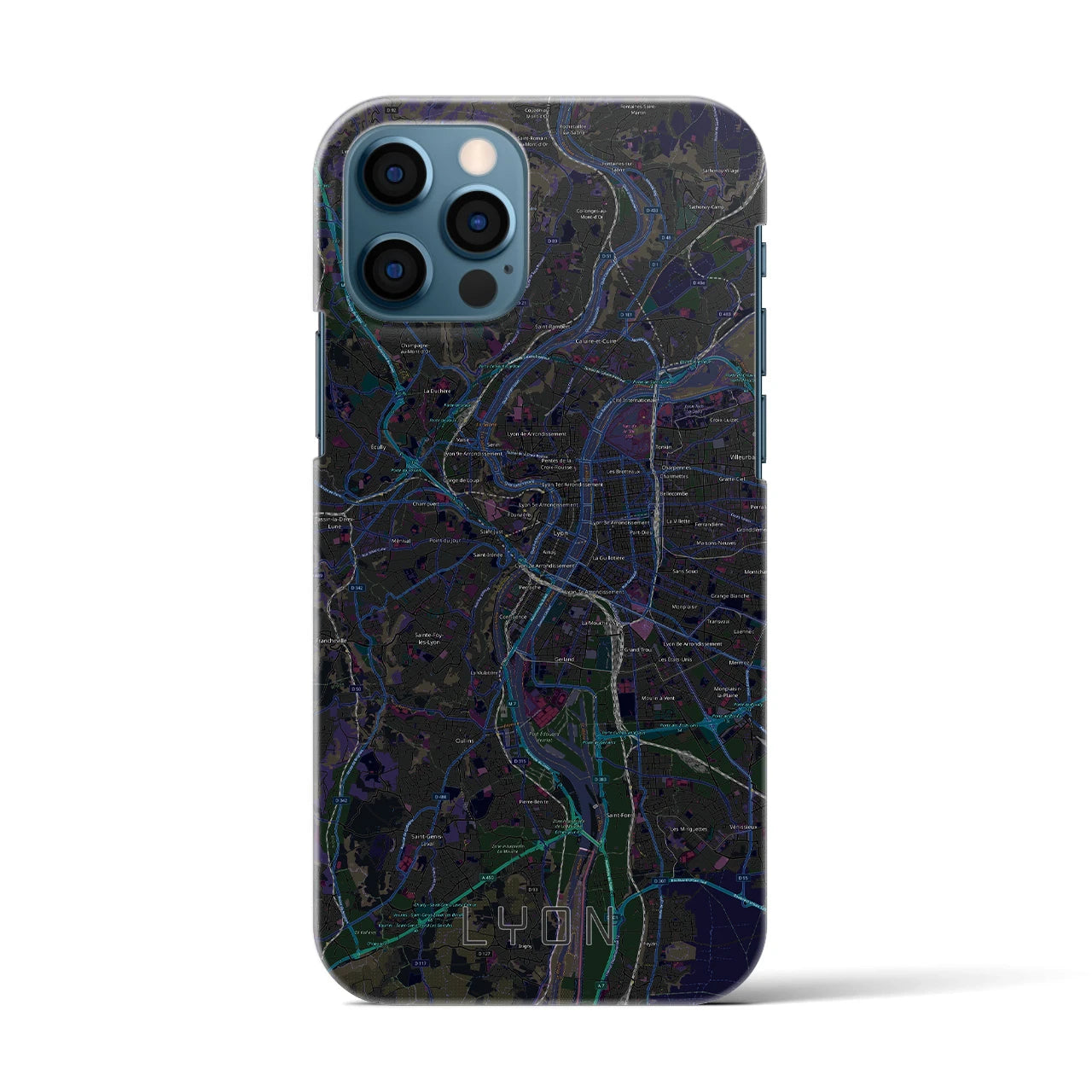 【リヨン(フランス)】地図柄iPhoneケース(バックカバータイプ)