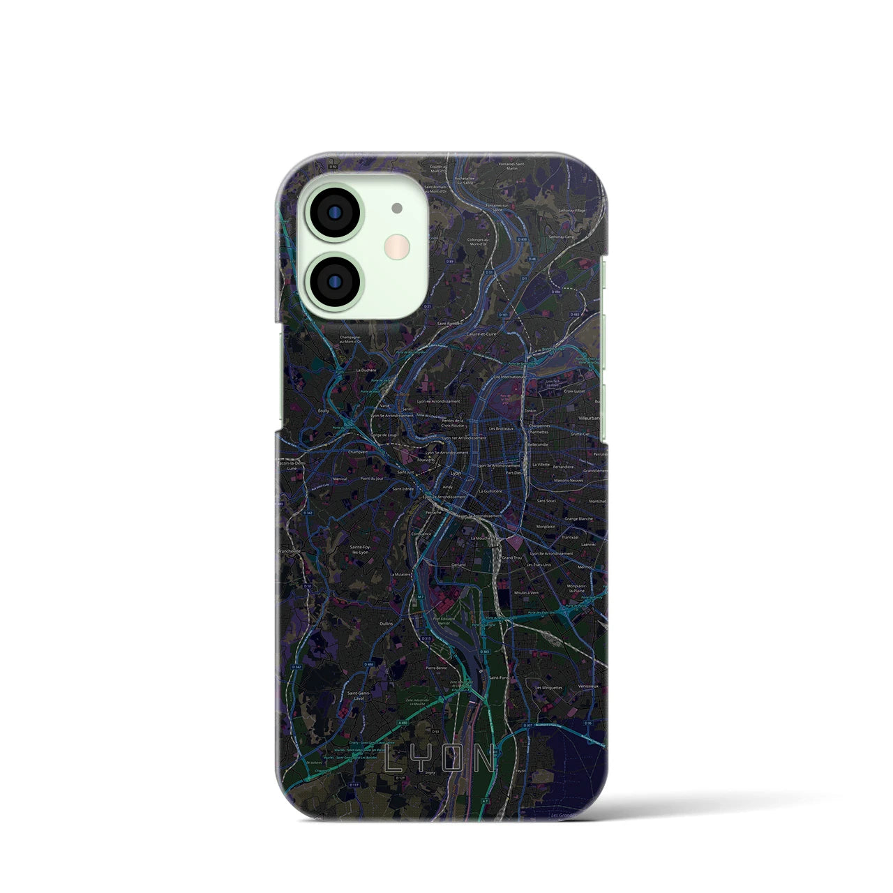 【リヨン(フランス)】地図柄iPhoneケース(バックカバータイプ)