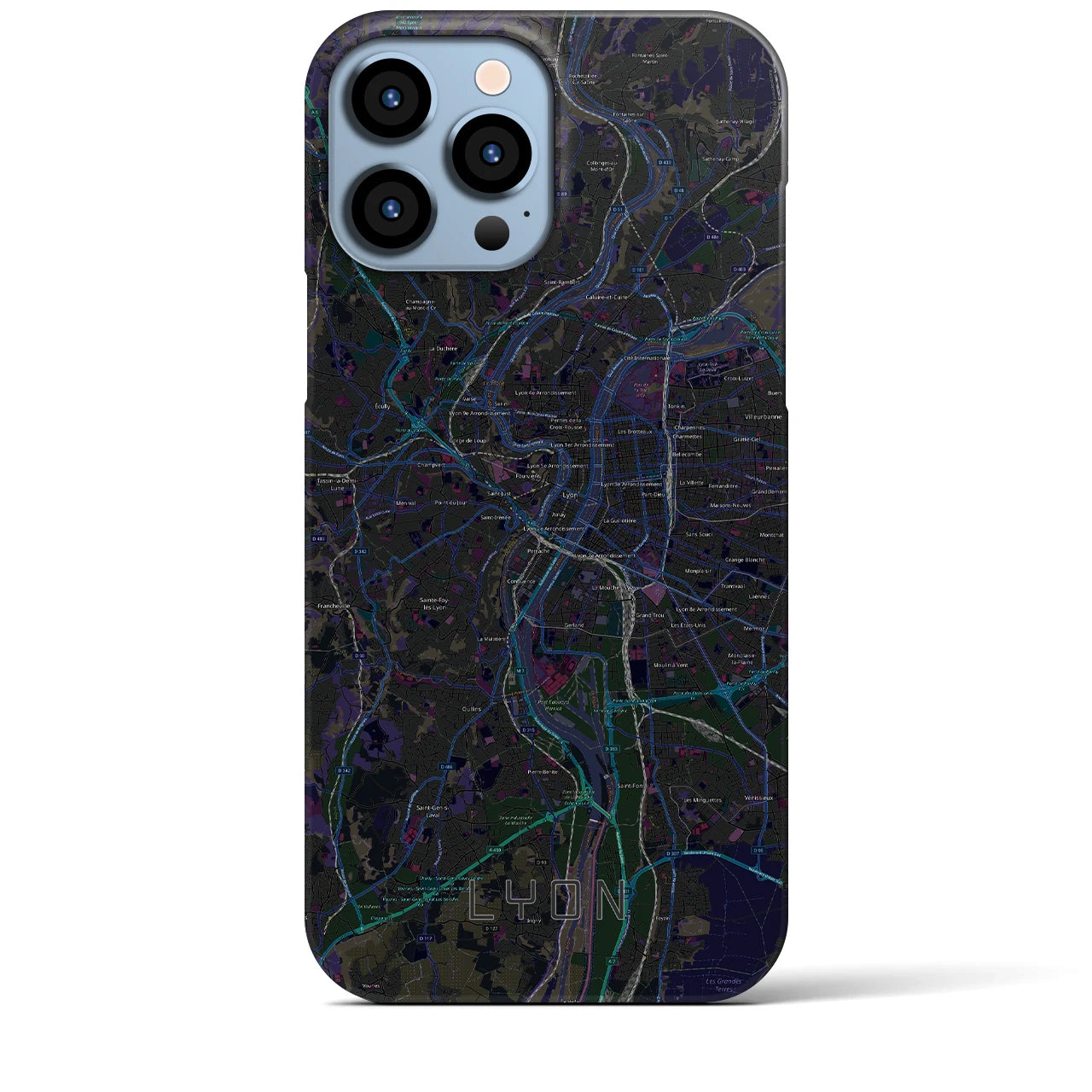 【リヨン(フランス)】地図柄iPhoneケース(バックカバータイプ)
