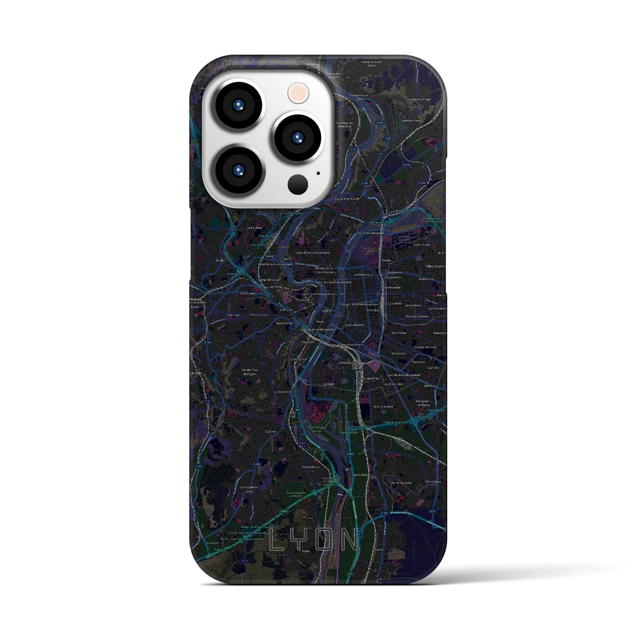 【リヨン(フランス)】地図柄iPhoneケース(バックカバータイプ)