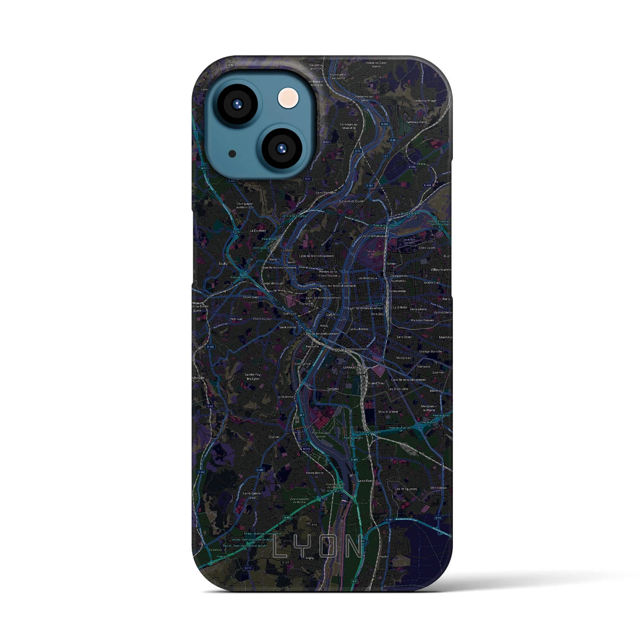【リヨン(フランス)】地図柄iPhoneケース(バックカバータイプ)