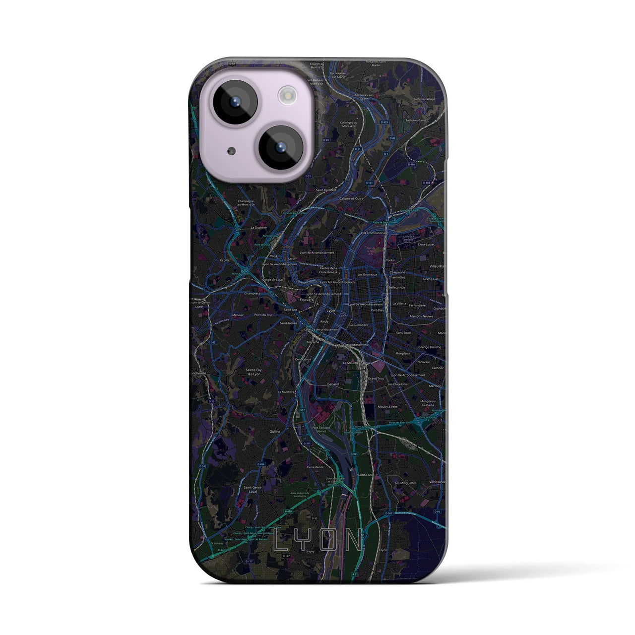 【リヨン(フランス)】地図柄iPhoneケース(バックカバータイプ)