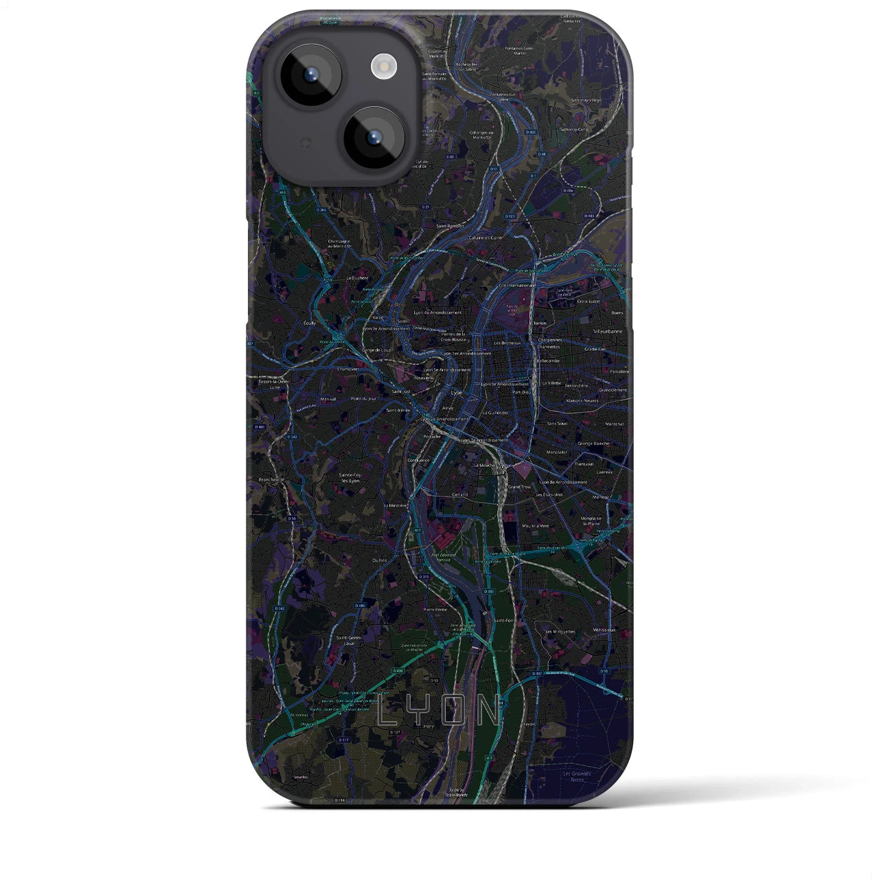 【リヨン(フランス)】地図柄iPhoneケース(バックカバータイプ)