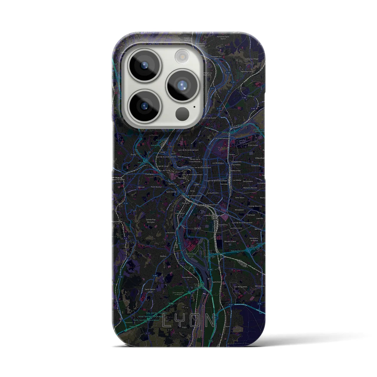【リヨン(フランス)】地図柄iPhoneケース(バックカバータイプ)