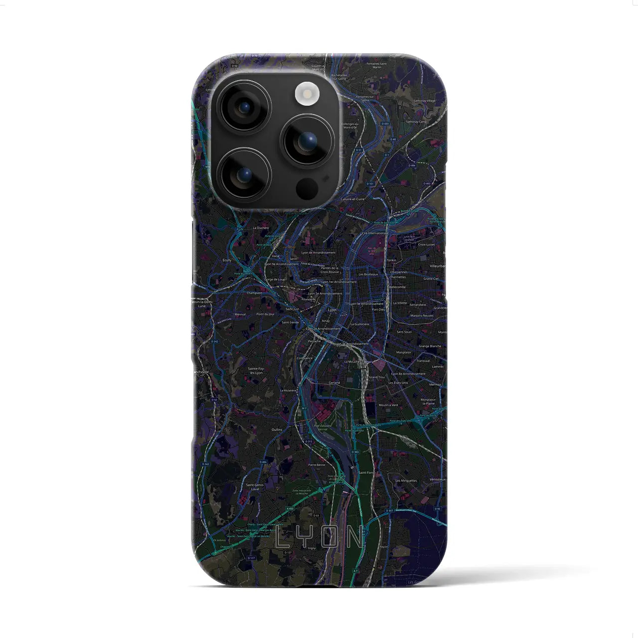 【リヨン(フランス)】地図柄iPhoneケース(バックカバータイプ)