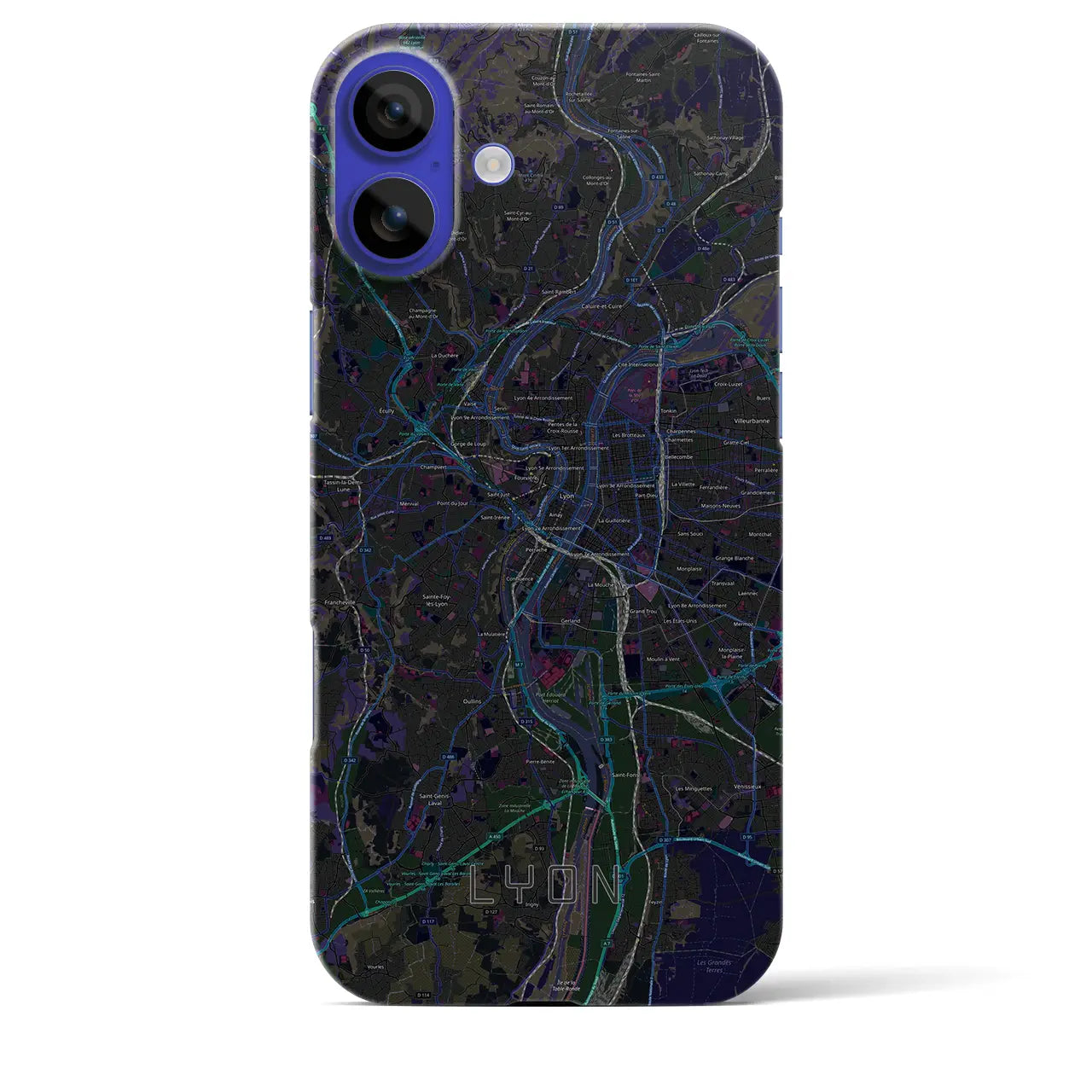 【リヨン(フランス)】地図柄iPhoneケース(バックカバータイプ)