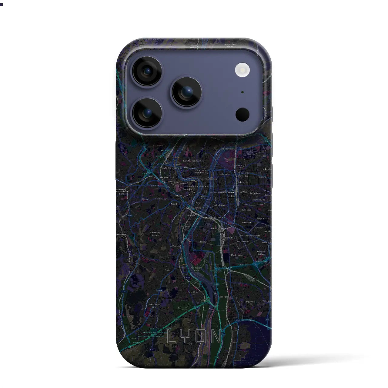 【リヨン(フランス)】地図柄iPhoneケース(バックカバータイプ)