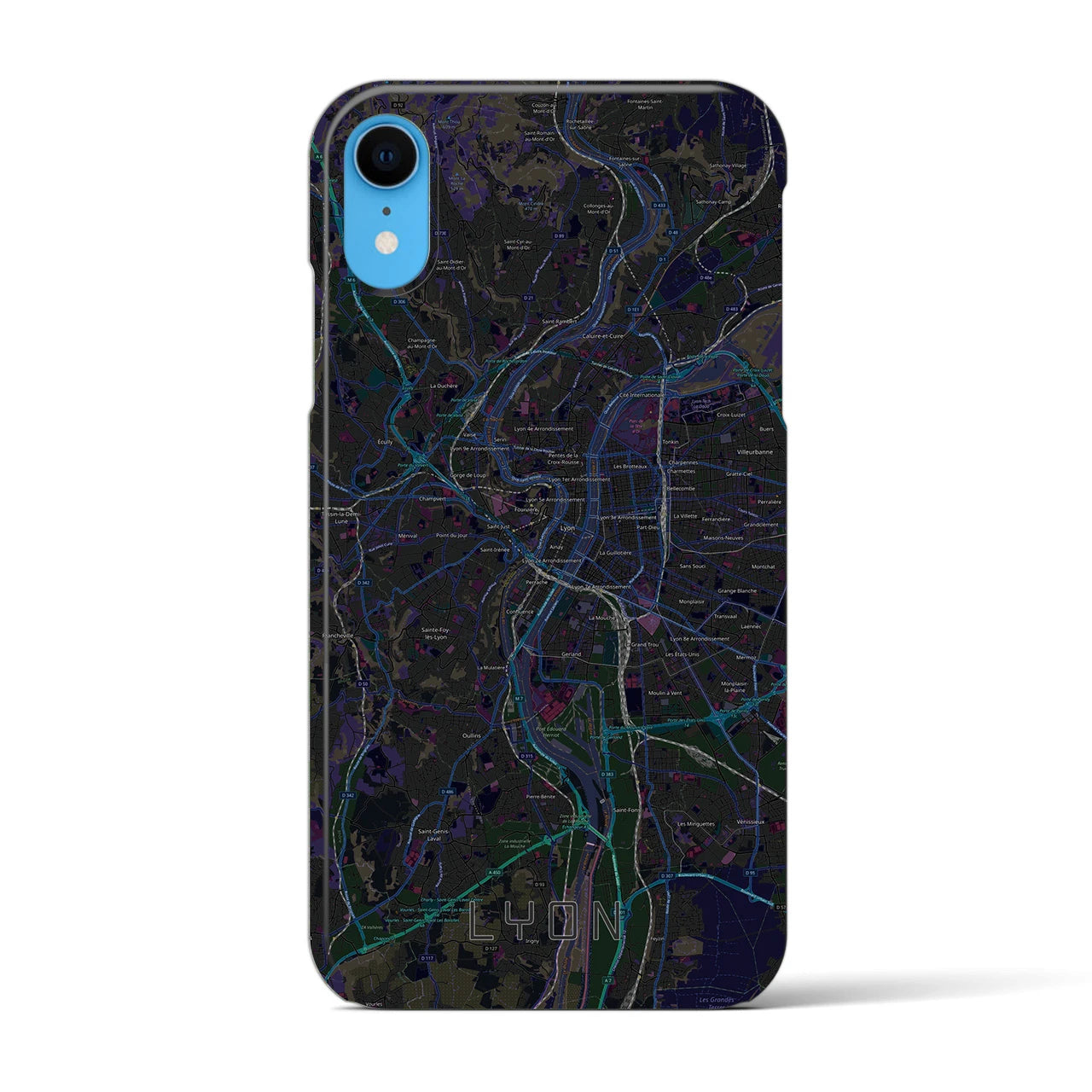 【リヨン(フランス)】地図柄iPhoneケース(バックカバータイプ)