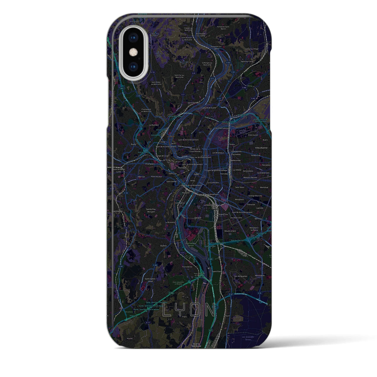 【リヨン(フランス)】地図柄iPhoneケース(バックカバータイプ)