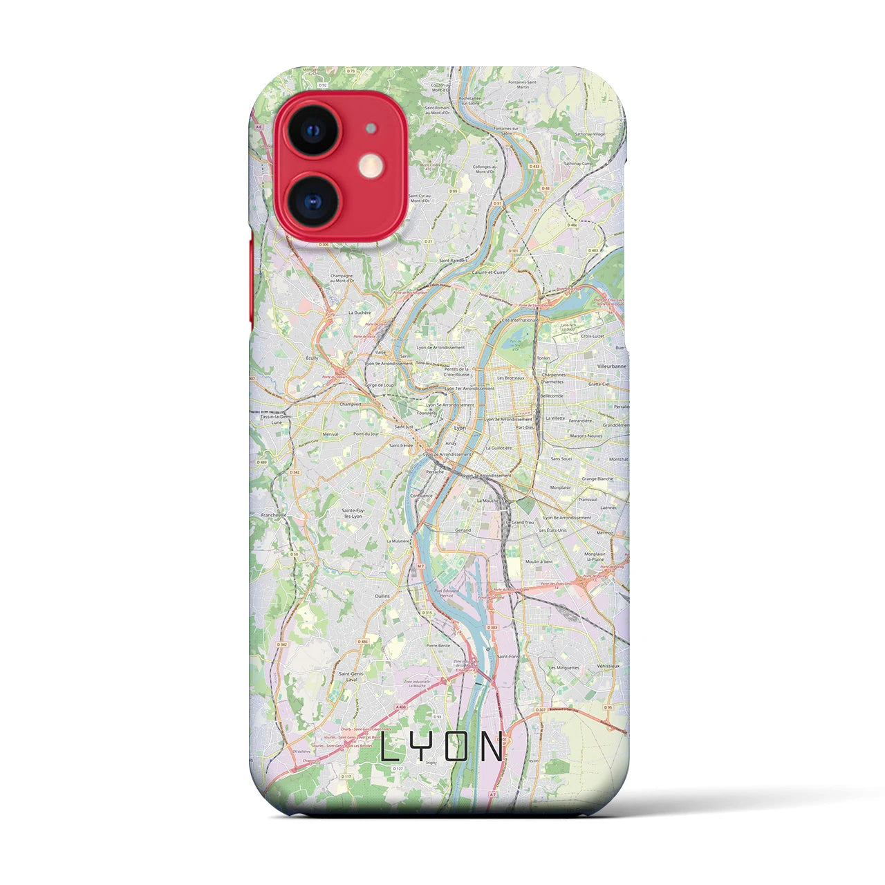 【リヨン(フランス)】地図柄iPhoneケース(バックカバータイプ)