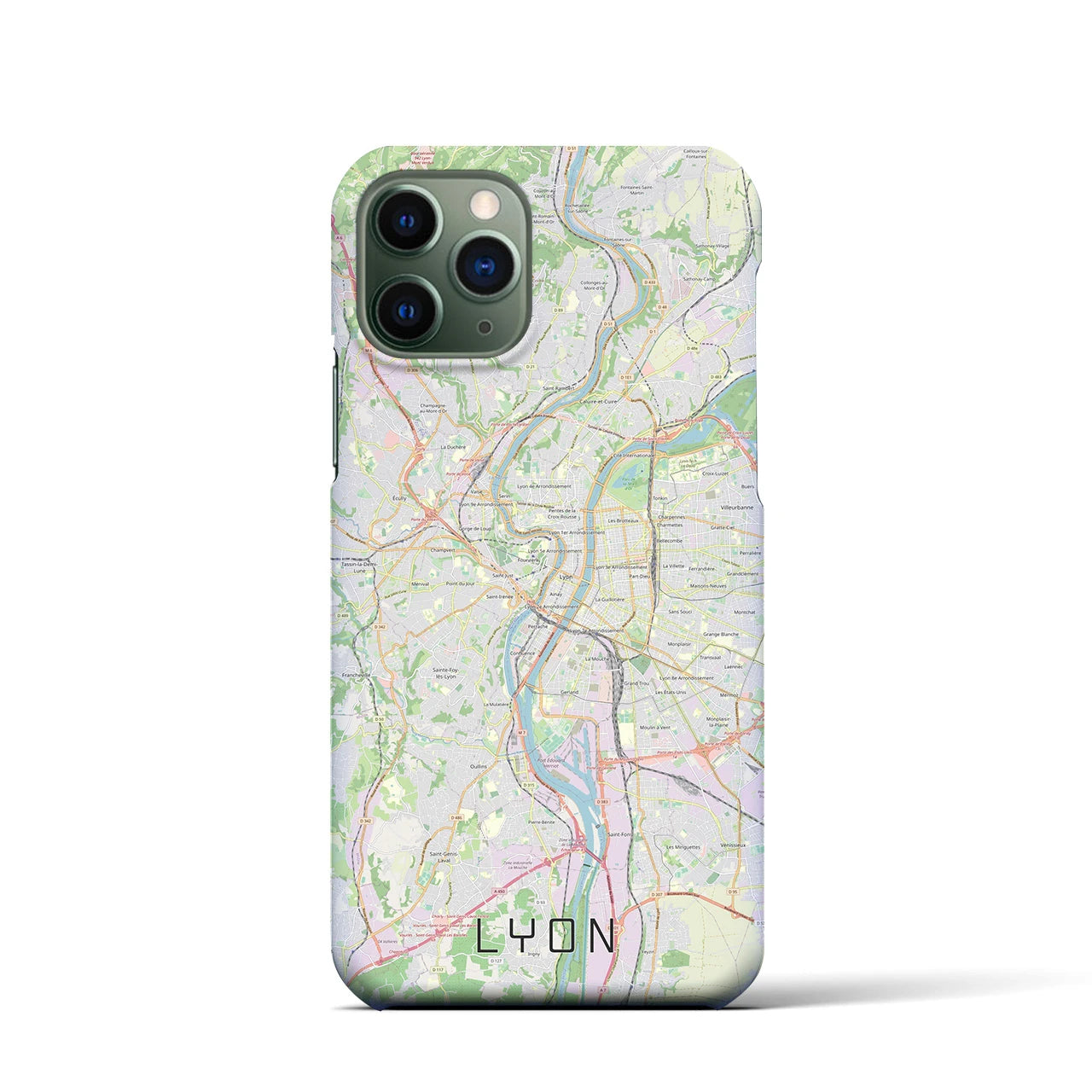 【リヨン(フランス)】地図柄iPhoneケース(バックカバータイプ)