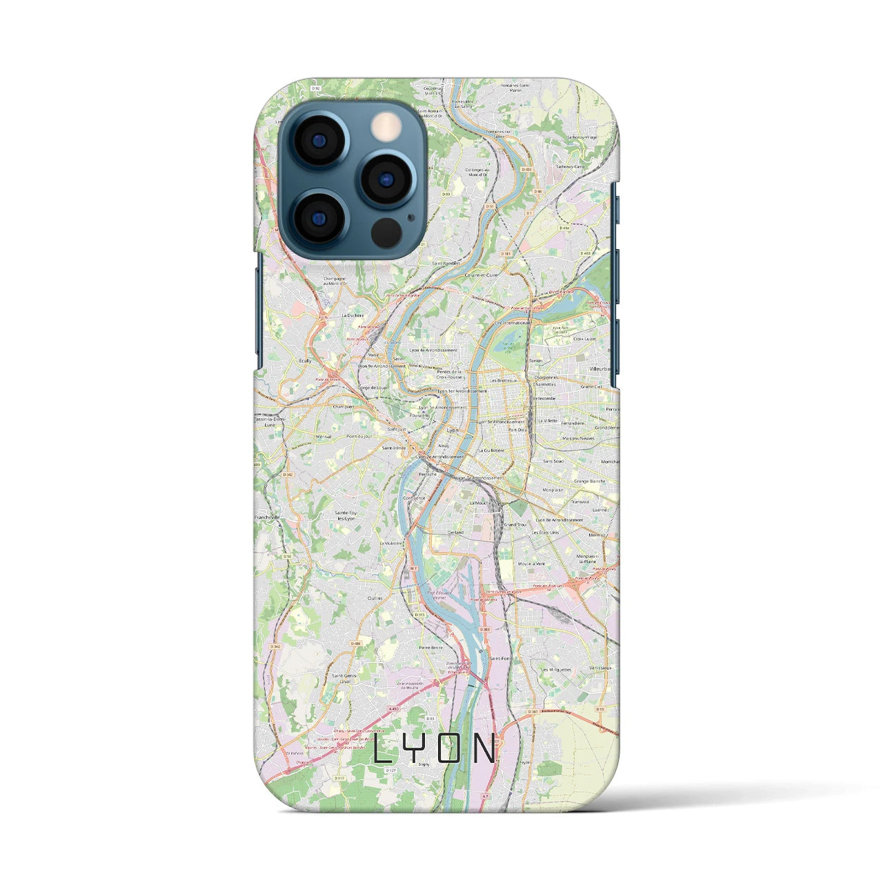 【リヨン(フランス)】地図柄iPhoneケース(バックカバータイプ)