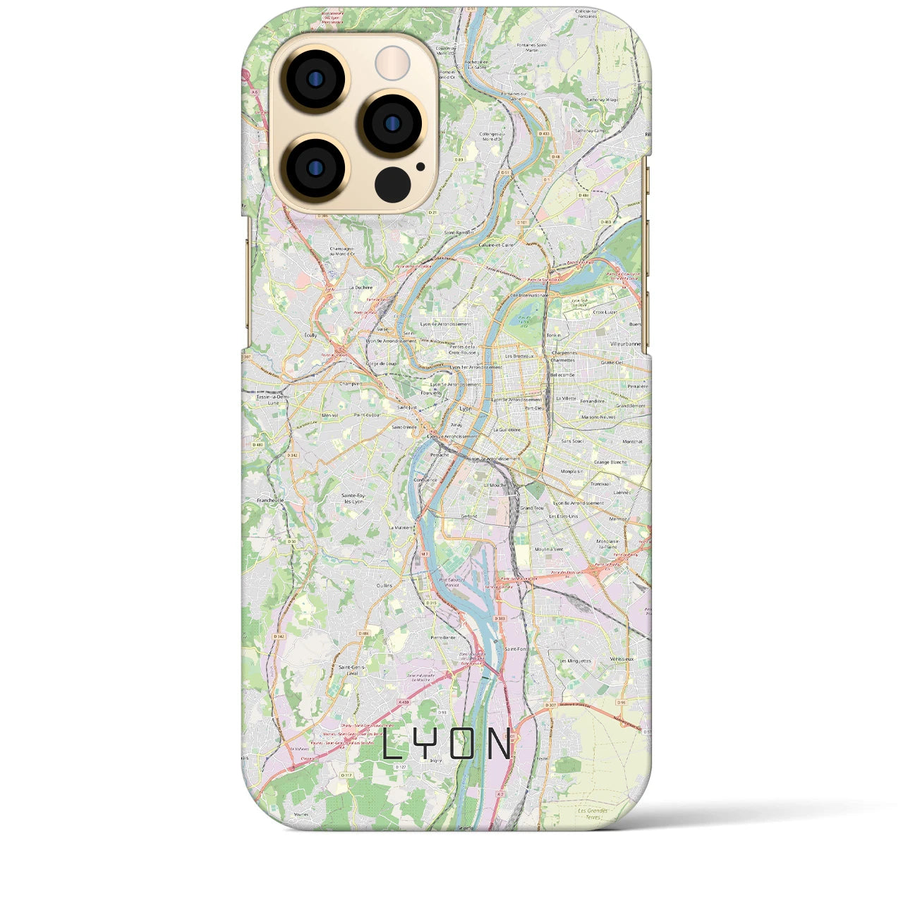 【リヨン(フランス)】地図柄iPhoneケース(バックカバータイプ)