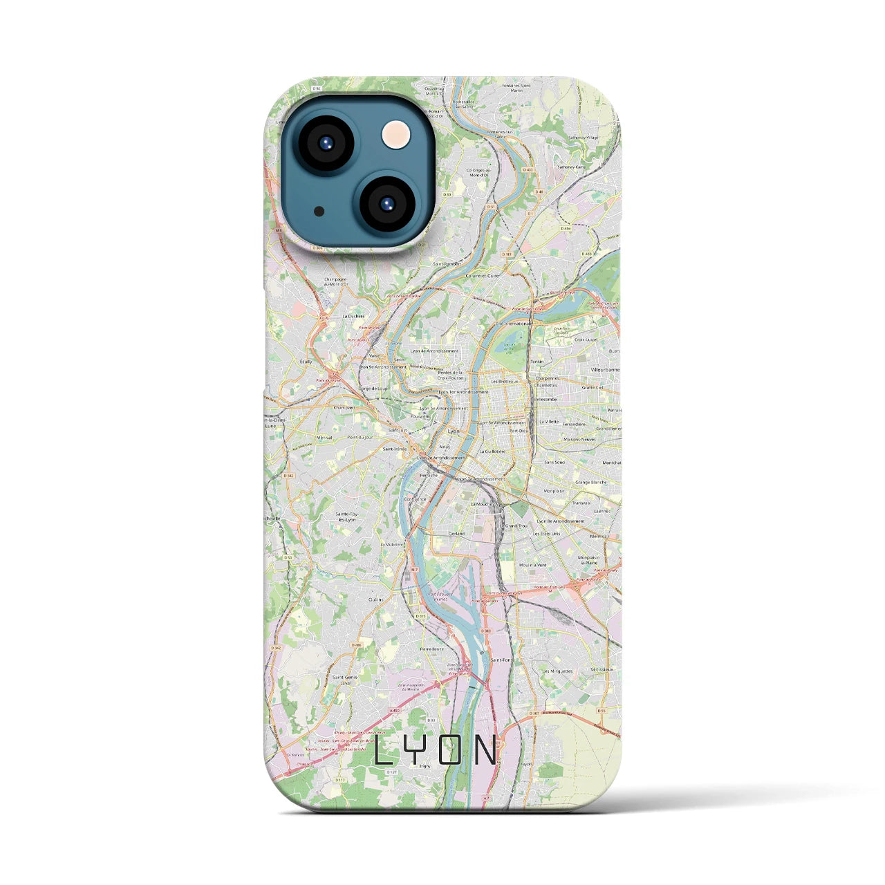 【リヨン(フランス)】地図柄iPhoneケース(バックカバータイプ)