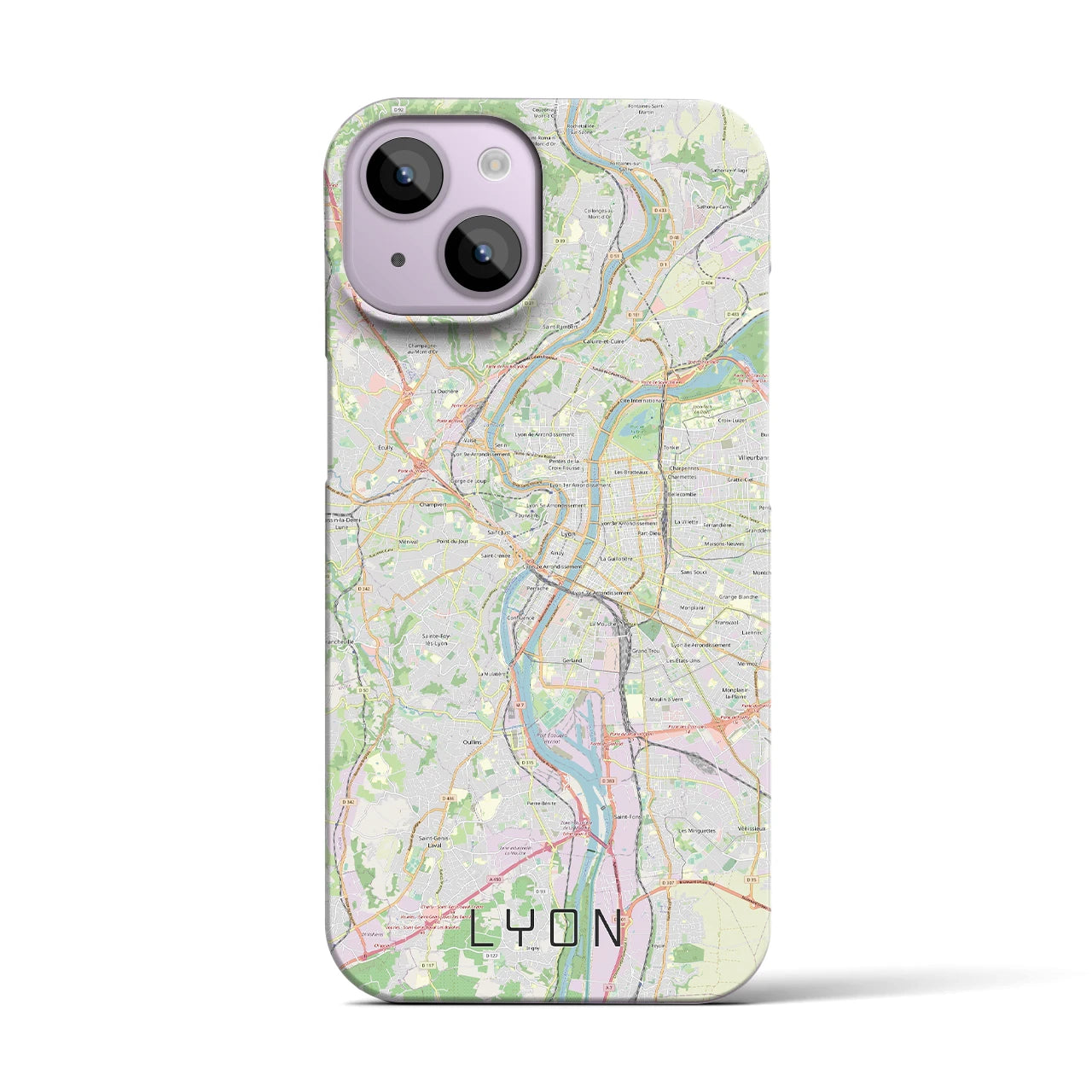 【リヨン(フランス)】地図柄iPhoneケース(バックカバータイプ)