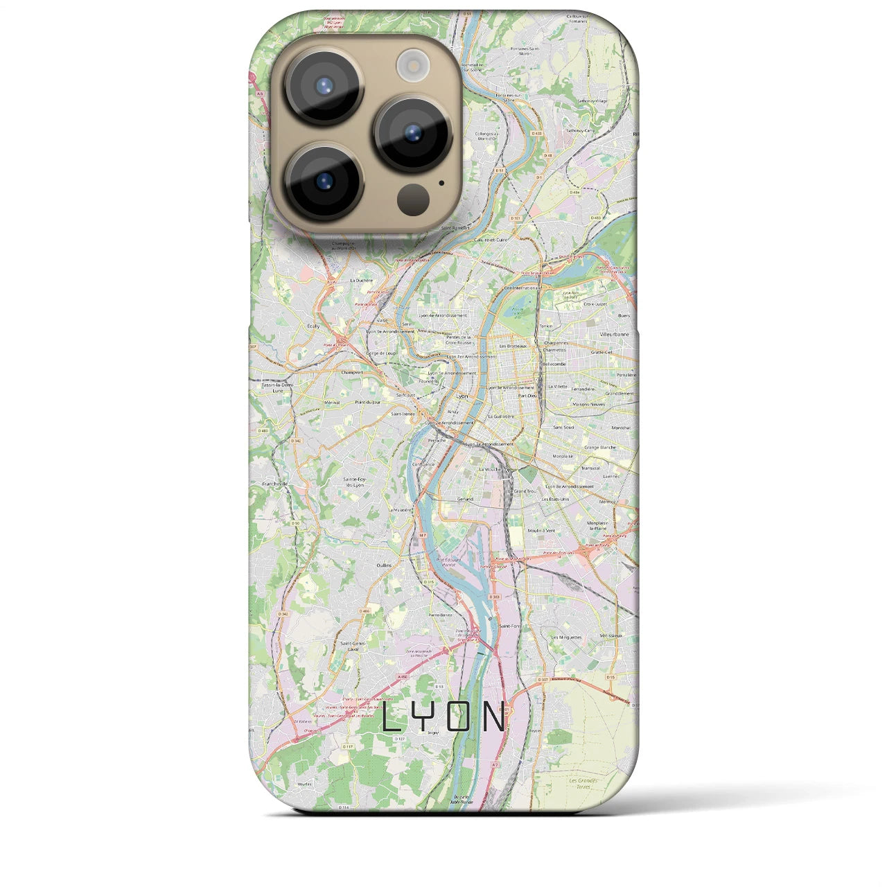 【リヨン(フランス)】地図柄iPhoneケース(バックカバータイプ)