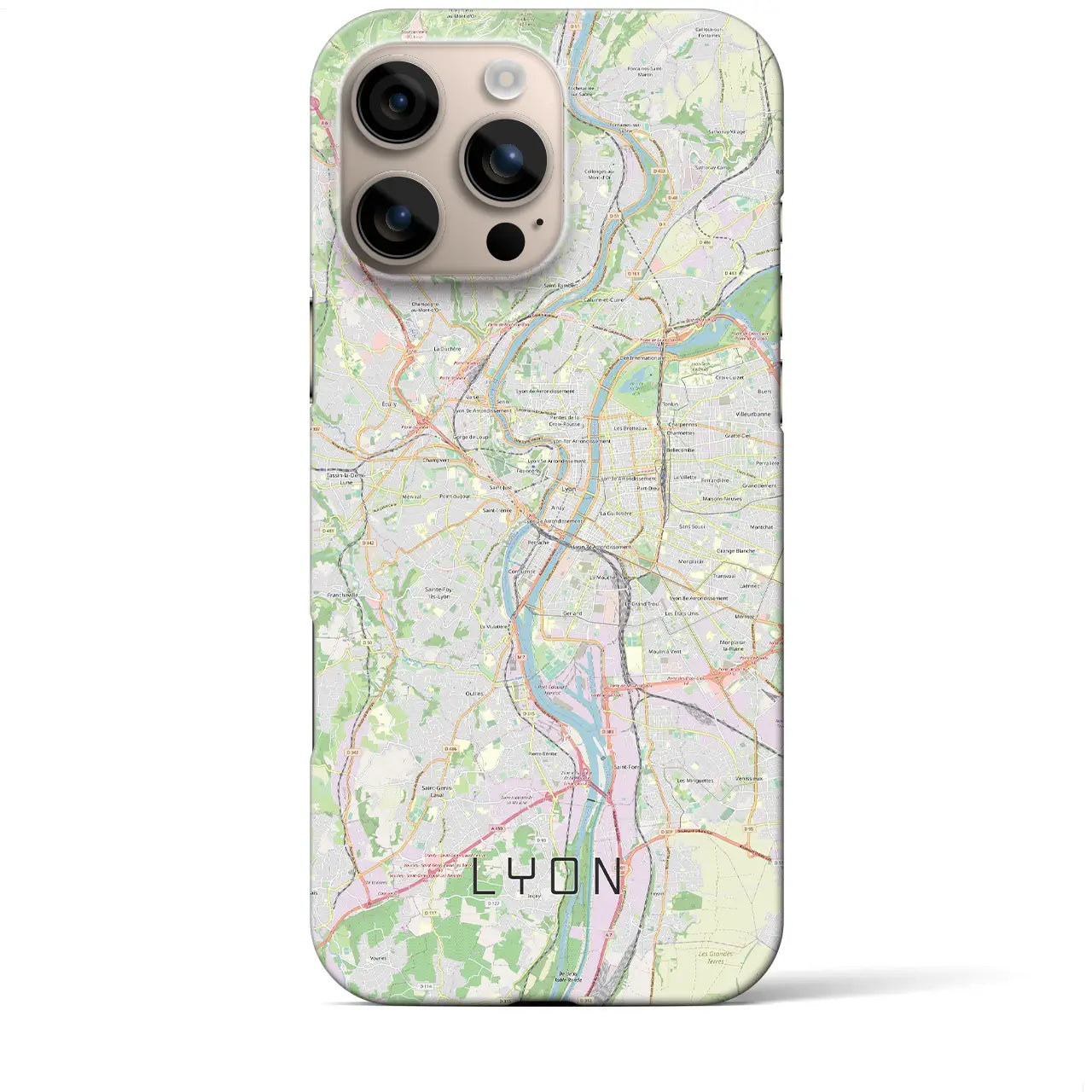 【リヨン(フランス)】地図柄iPhoneケース(バックカバータイプ)