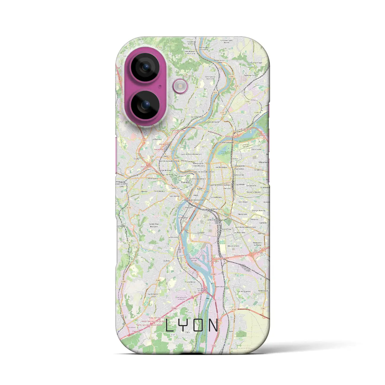 【リヨン(フランス)】地図柄iPhoneケース(バックカバータイプ)